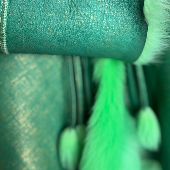 RARE unique leather & lamb coat NEW - Picture 7 of 17